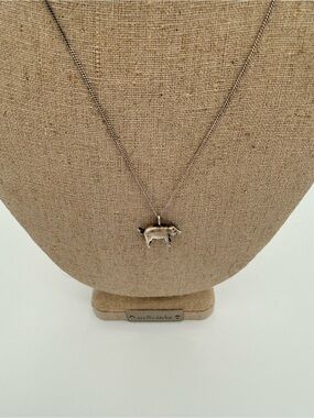 Vintage 70s/80s 925 Sterling Lucky Pig Pendant Necklace & Matching Earrings